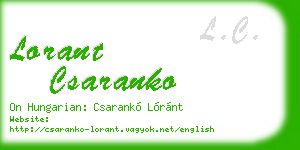 lorant csaranko business card